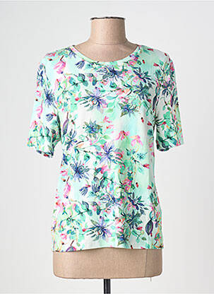 T-shirt imprimé fantaisie manches courtes vert JOY OF LIFE femme