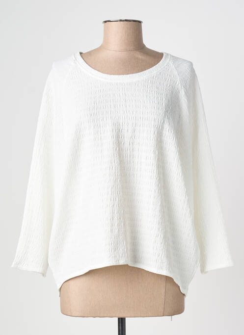 T-shirt manches longues manches longues blanc POISSONS BLANCS femme
