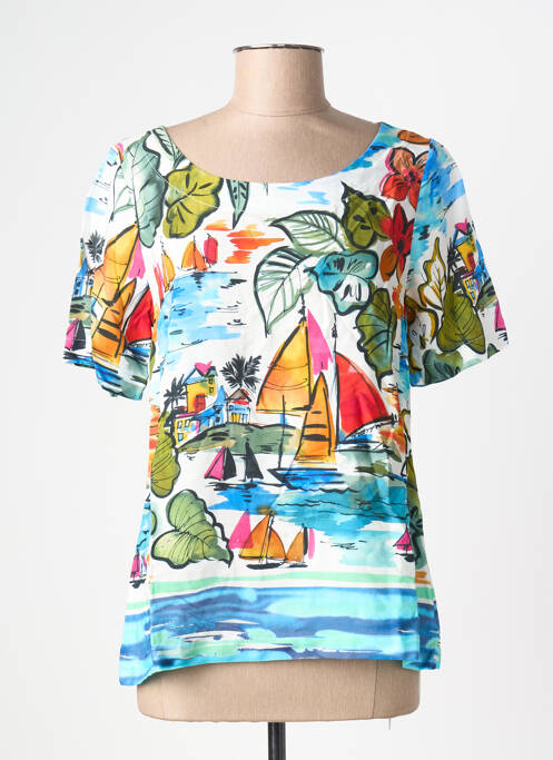 T-shirt imprimé fantaisie manches courtes bleu VLT'S BY VALENTINA'S femme