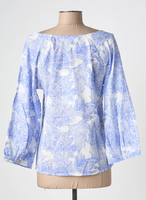 Blouse imprimé fantaisie manches longues bleu AGATHE & LOUISE femme