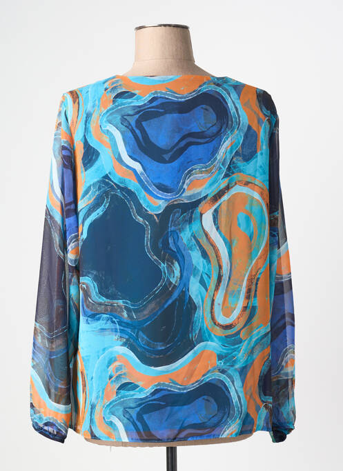 Blouse imprimé fantaisie manches longues bleu GREGORY PAT femme