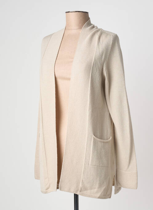 Gilet manches longues manches longues beige ANNA & GABRI femme