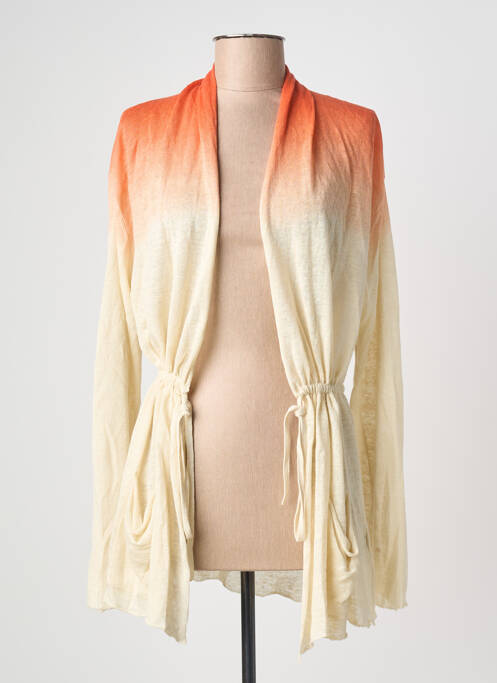 Gilet manches longues coupe cintrée orange A.POIL femme