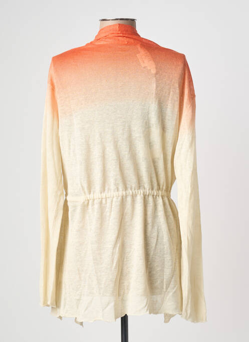 Gilet manches longues coupe cintrée orange A.POIL femme