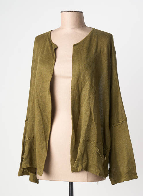 Gilet manches longues manches longues vert A.POIL femme