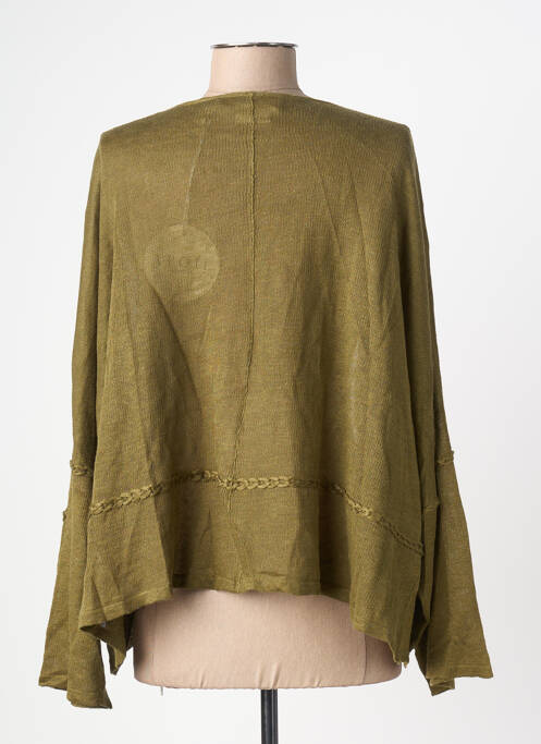 Gilet manches longues manches longues vert A.POIL femme