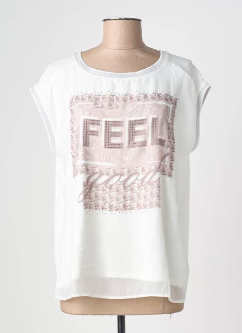 Top imprimé fantaisie manches courtes blanc BETTY BARCLAY femme