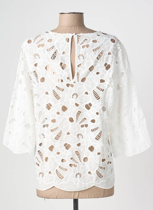 Top col rond manches 3/4 blanc COPENHAGEN femme
