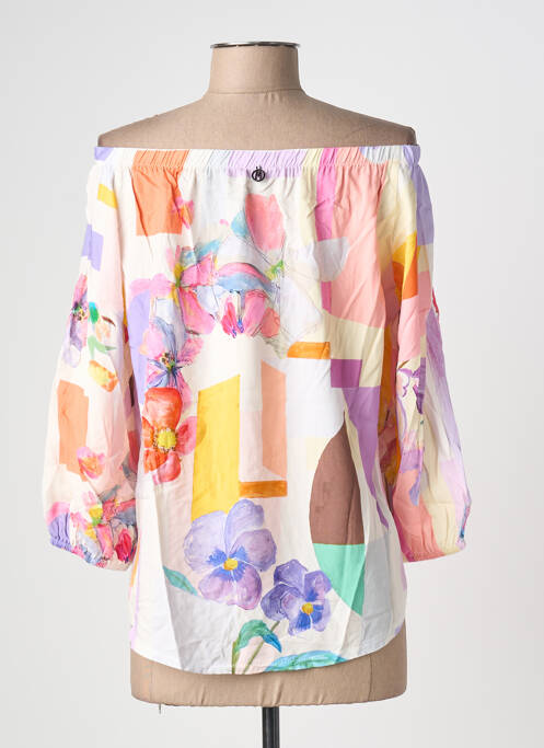 Top imprimé fantaisie manches longues blanc MALOKA femme