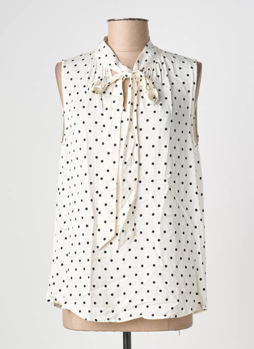 Top sans manche sans manche blanc OUI femme