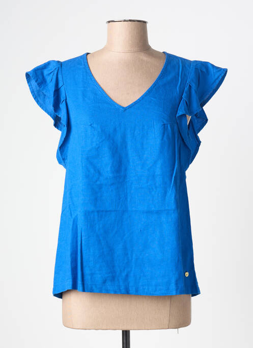 Top manches courtes manches courtes bleu ÉTYMOLOGIE femme