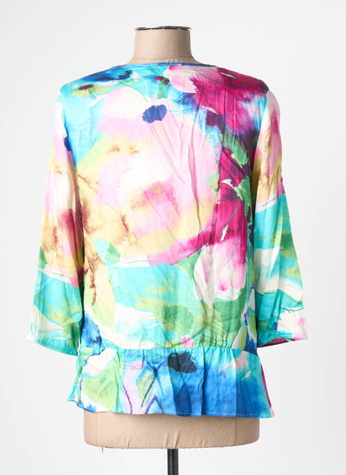 Top imprimé fantaisie manches 3/4 bleu GREGORY PAT femme