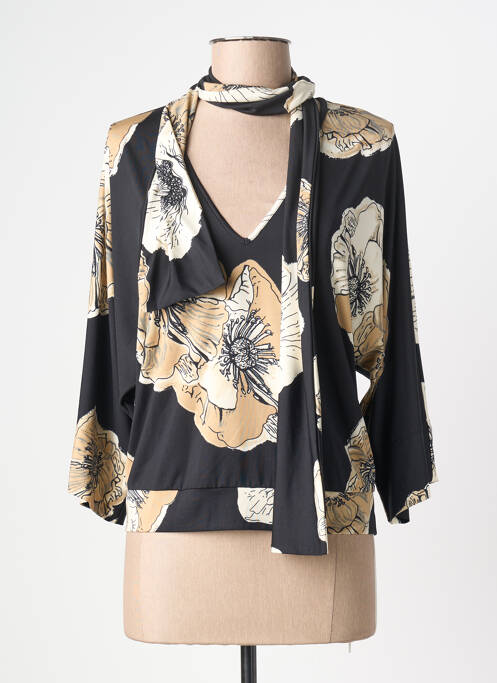 Top stretch manches longues noir K-DESIGN femme