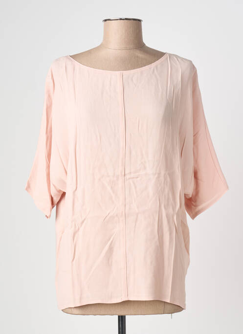 Top col rond manches 3/4 rose OUI femme