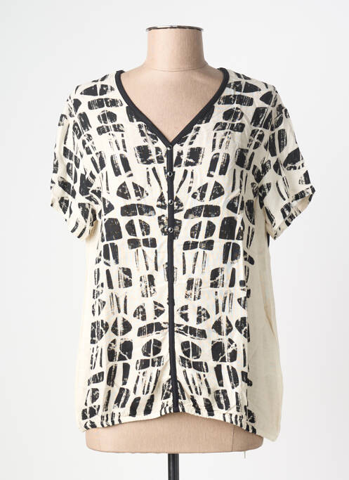 T-shirt imprimé fantaisie manches courtes beige KALISSON femme