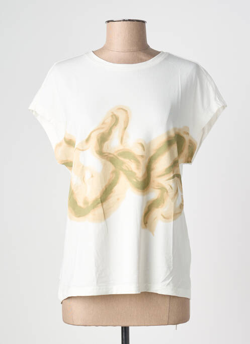 T-shirt imprimé fantaisie manches courtes blanc BRANDTEX femme