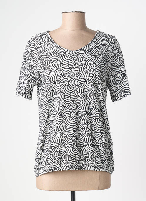 T-shirt imprimé fantaisie manches courtes blanc BRANDTEX femme
