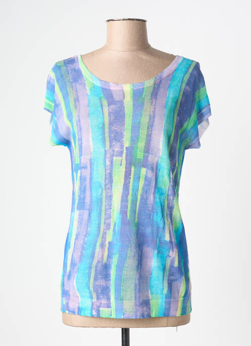 T-shirt imprimé fantaisie manches courtes bleu ANNA & GABRI femme