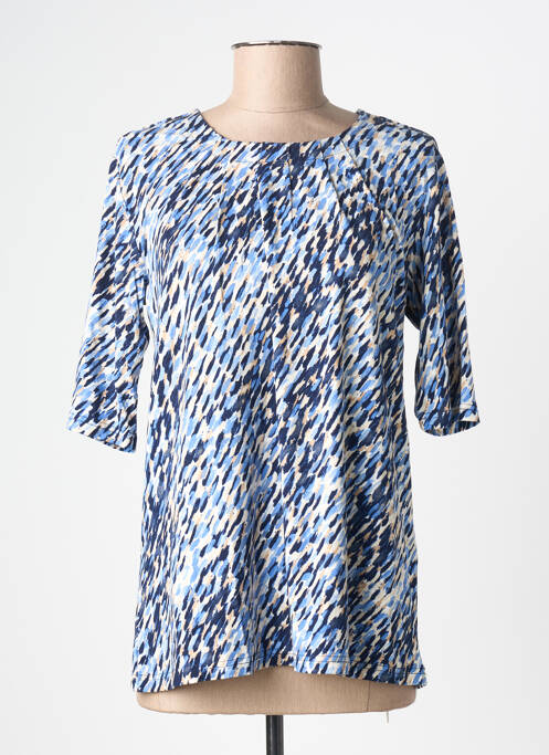 T-shirt imprimé fantaisie manches courtes bleu BRANDTEX femme