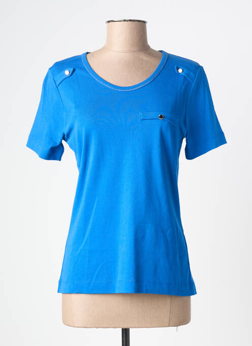 T-shirt coupe cintrée manches courtes bleu KALISSON femme