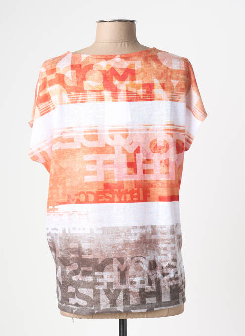T-shirt imprimé fantaisie manches courtes orange JOY OF LIFE femme