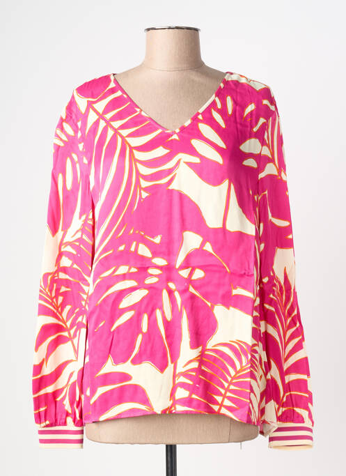 T-shirt imprimé fantaisie manches longues rose OUI femme