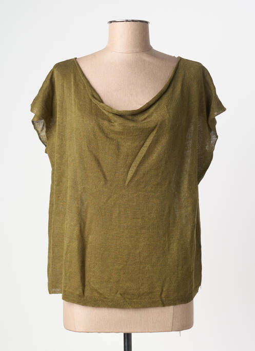 T-shirt coupe droite manches courtes vert A.POIL femme