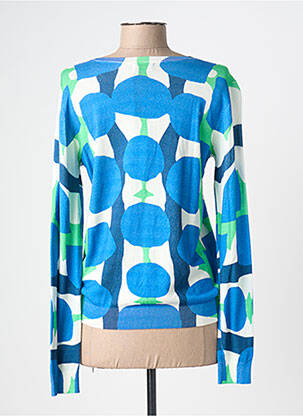 Gilet manches longues col rond bleu ANNA & GABRI femme