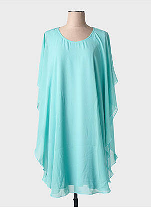 Robe mi-longue coupe fluide manches 3/4 vert GREGORY PAT femme