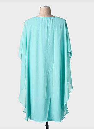 Robe mi-longue coupe fluide manches 3/4 vert GREGORY PAT femme