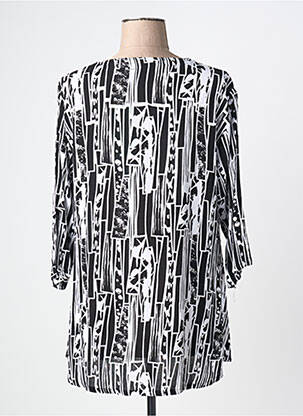 Tunique manches longues tissage crêpe noir ANGEL CIRCLE femme