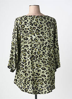 Blouse tissage popeline manches 3/4 vert ANGEL CIRCLE femme