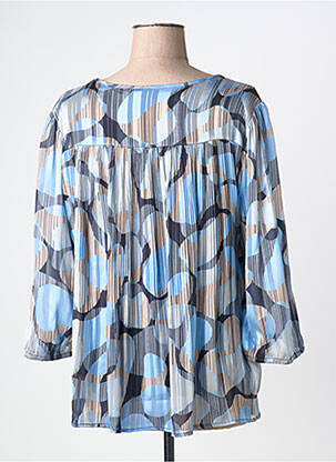Blouse légère et transparente manches 3/4 bleu BRANDTEX femme