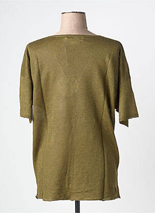 Pull coupe cintrée manches courtes vert A.POIL femme
