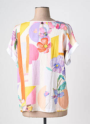 Blouse imprimé fleurs manches courtes jaune MALOKA femme