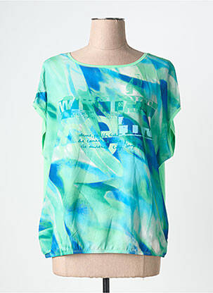 Blouse col rond manches courtes vert BARBARA LEBEK femme