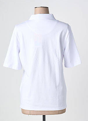 Polo sérigraphie avec strass manches courtes blanc JOY OF LIFE femme