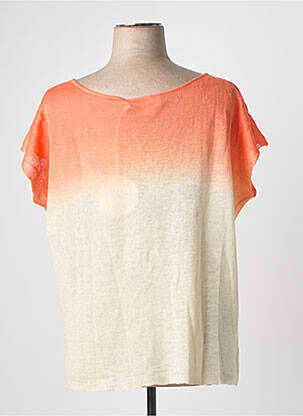 Pull coupe droite manches courtes orange A.POIL femme