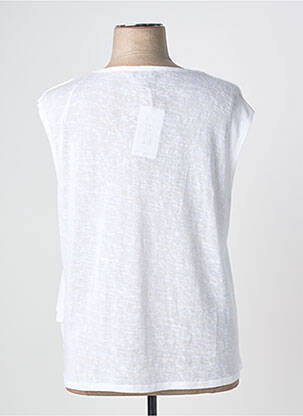 Top tissage jersey sans manche blanc MARBLE femme