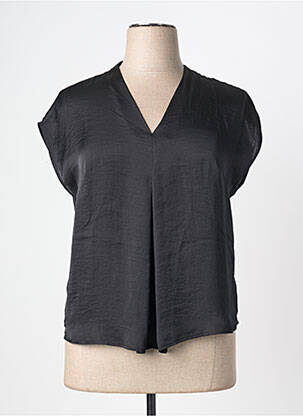 Blouse col v manches courtes noir PAZ TORRAS femme