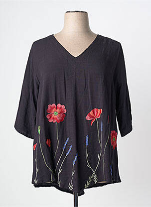 Blouse manches 3/4 manches 3/4 noir ANGEL CIRCLE femme