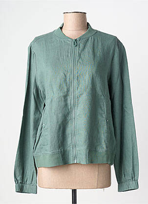 Blouson col v vert CECIL femme