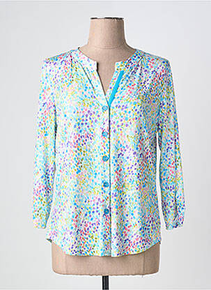 Chemisier coupe cintrée manches 3/4 bleu TINTA STYLE femme