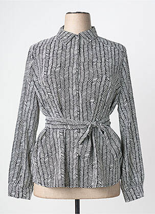 Chemisier coupe cintrée manches longues noir MARBLE femme