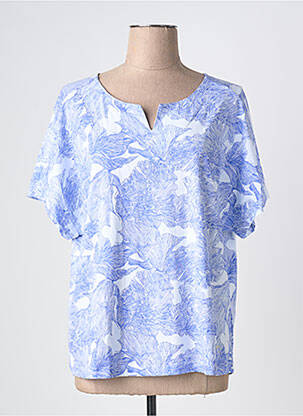 T-shirt coupe droite manches courtes bleu AGATHE & LOUISE femme