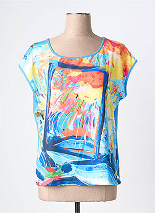 T-shirt imprimé fantaisie manches courtes bleu MALOKA femme