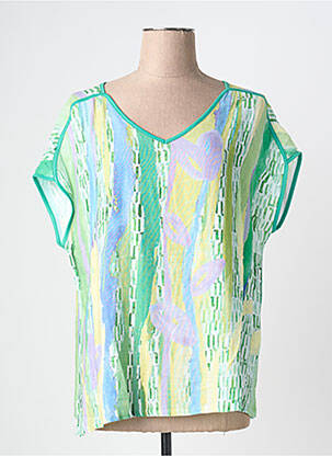 T-shirt coupe droite manches courtes vert KALISSON femme