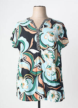 Tunique manches courtes coupe cintrée bleu CISO femme