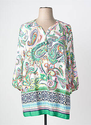 Tunique manches longues fermeture boutonnée sur le devant vert BARBARA LEBEK femme