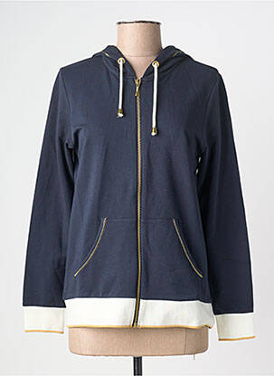 Veste casual col rond bleu KALISSON femme